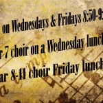 Choir and band times.