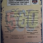 Extra curricular timetable 