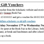 Gift vouchers for the book fair